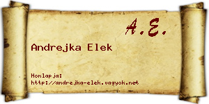 Andrejka Elek névjegykártya