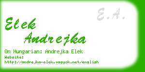 elek andrejka business card